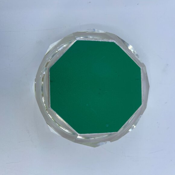 crystal faceted trinket box with floral & butterfly enamel decoration on lid - Picture 4 of 4